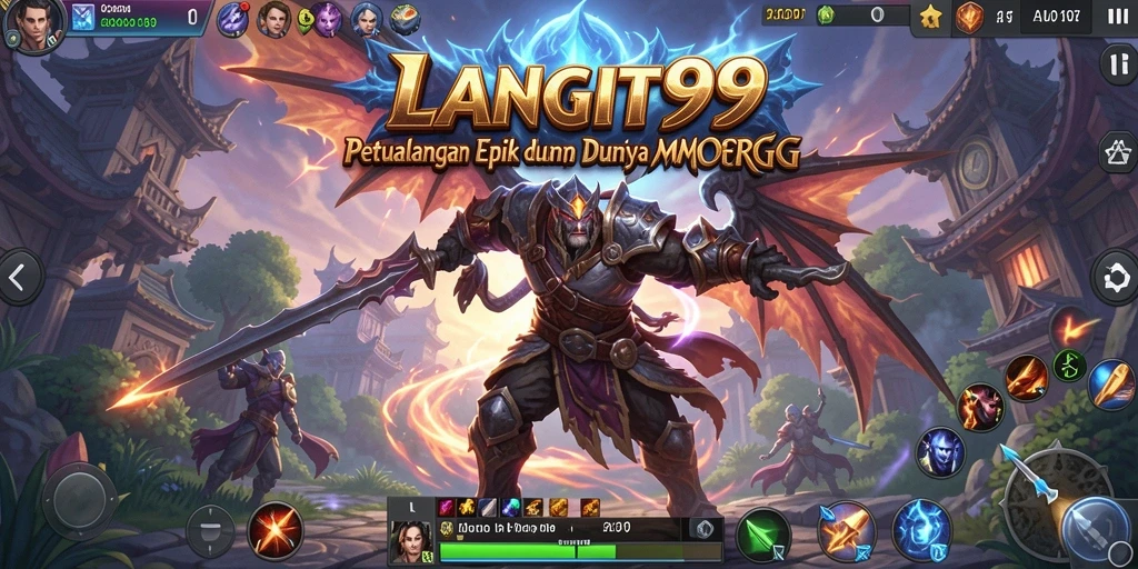 Tampilan gameplay LANGIT99 menampilkan pertarungan seru dan dunia yang menakjubkan.