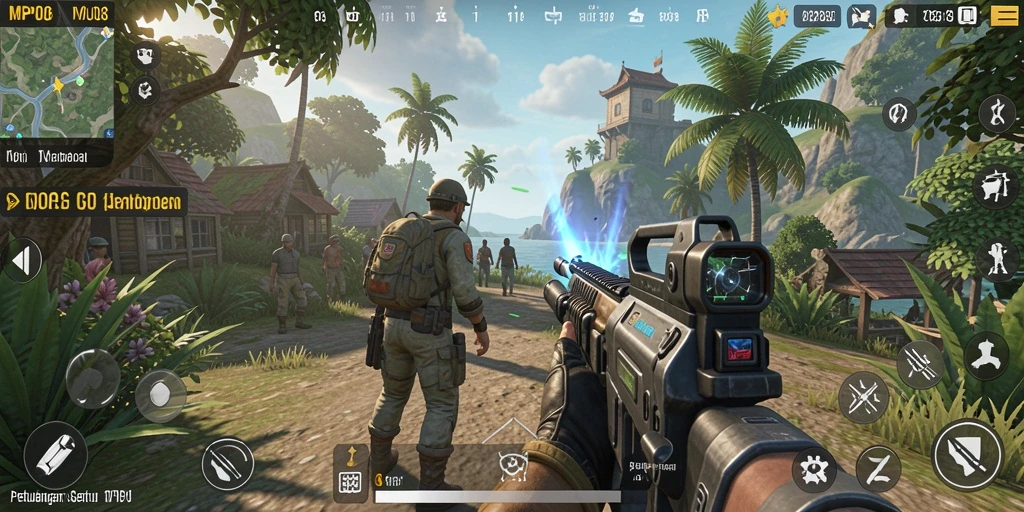 Screenshot MPO08 menampilkan intensitas aksi gameplay TPS yang mendebarkan.
