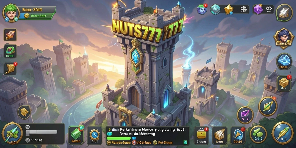 Tangkapan layar gameplay NUTS777 yang mendebarkan dengan aksi Tower Defense.