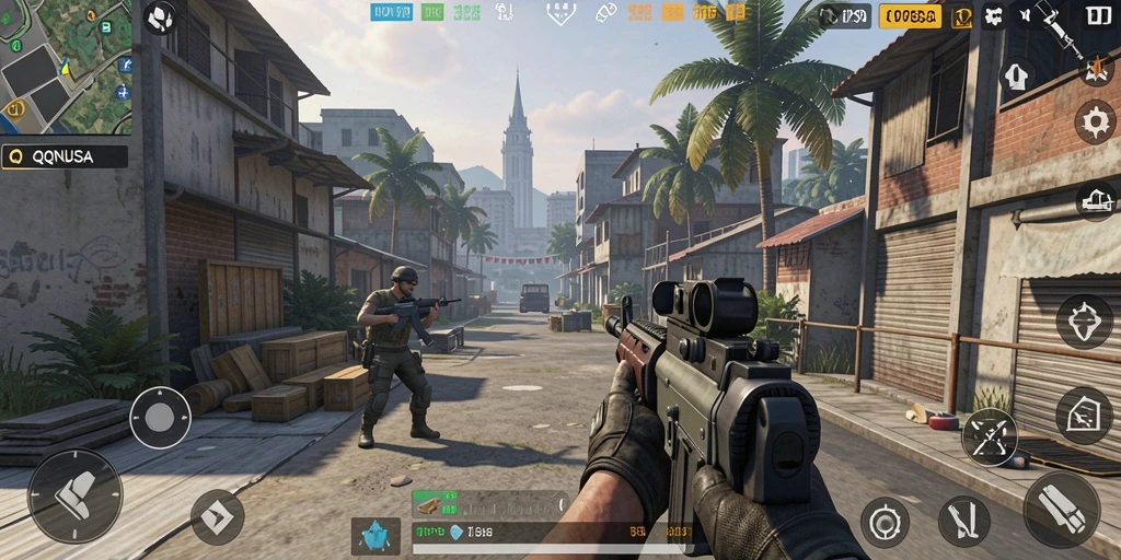 Tampilan seru dari gameplay QQNUSA dengan aksi menegangkan.
